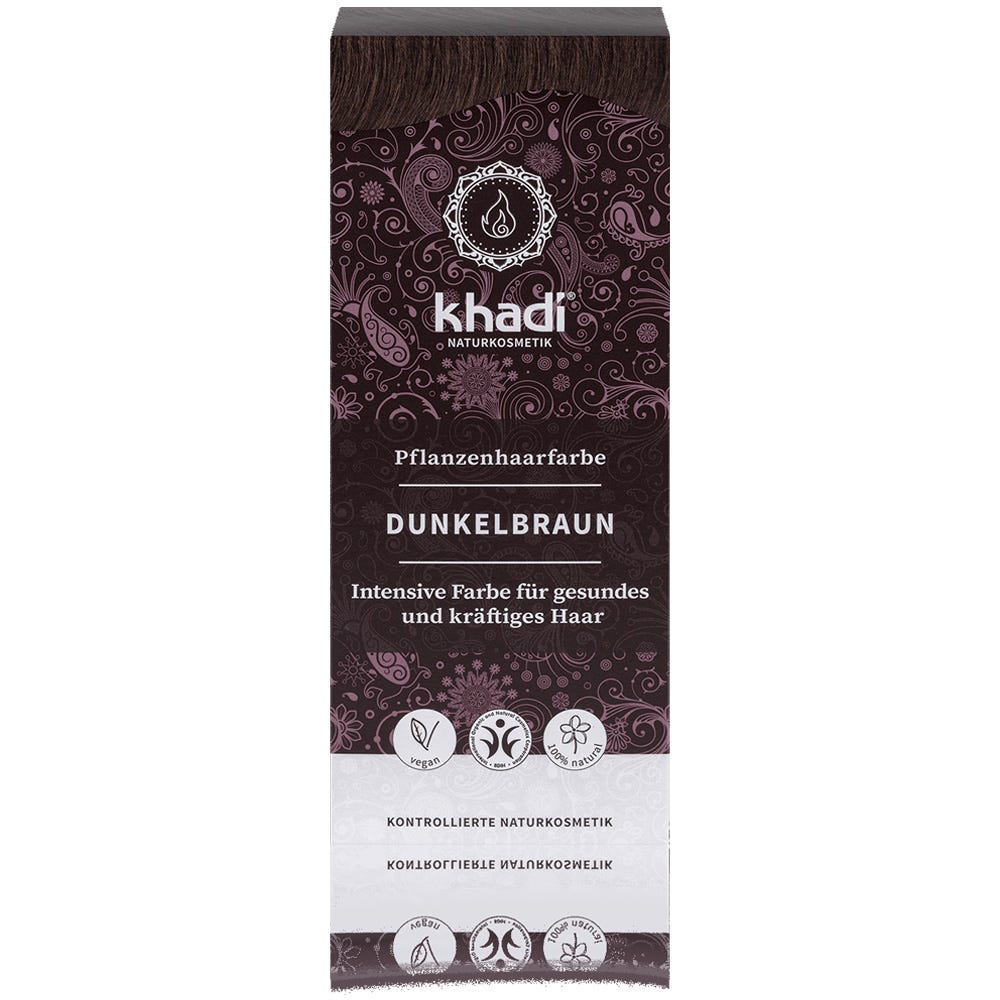 Khadi Pflanzenhaarfarbe Dunkelbraun 100 g