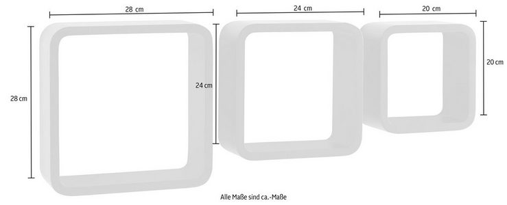 Home affaire Deko-Wandregal, Set 3-tlg., Dekoregal, Wanddeko, Retro