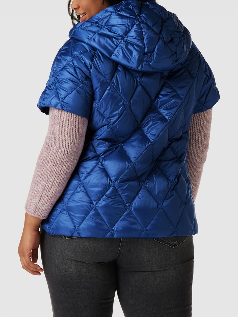 PLUS SIZE Steppweste mit Kapuze Modell 'PACIFICO' in royalblau