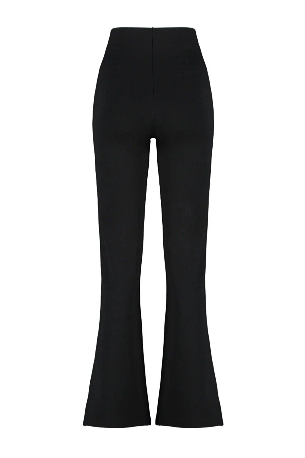 Trendyol Collection  Schwarze, seitlich geschlitzte, ausgestellte/spanische Strickhose mit hoher Taille TWOSS23PL00134
