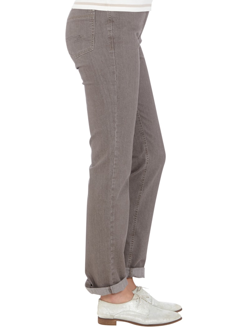 Rinsed Washed Comfort S Fit Jeans Modell CARLA in taupe