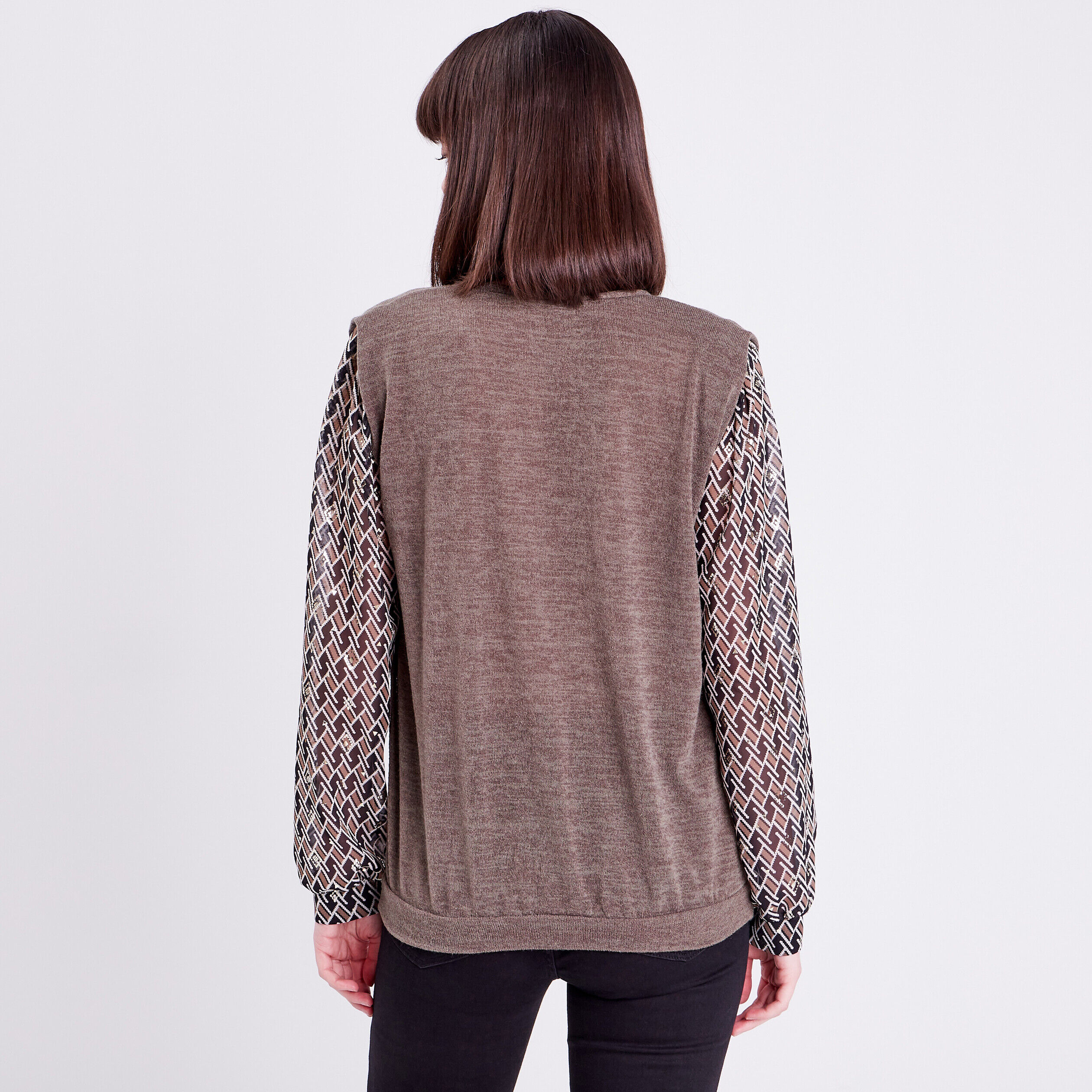 T-shirt manches longues beige femme | Cache Cache