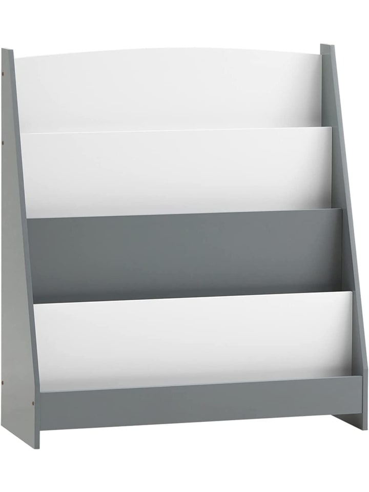 SoBuy Bücherregal in Weiß und Hellgrau - (B)80 x (H)88 x (T)30cm günstig kaufen onesize