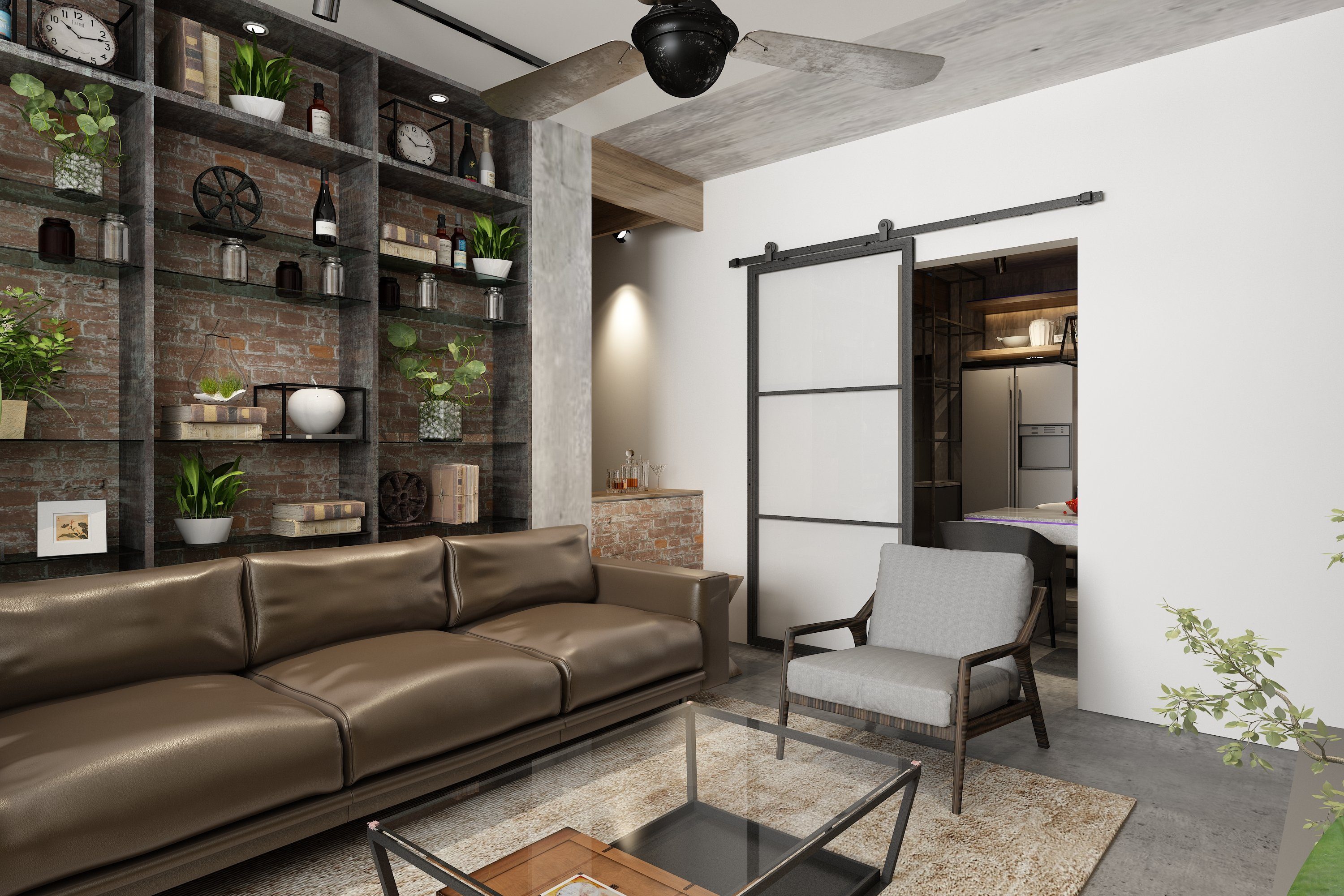 hibitaro Glasschiebetür HS-Loft Glas
