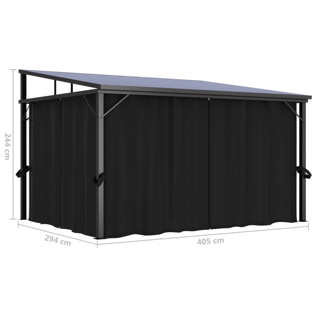 vidaXL Partyzelt Pavillon mit Vorhängen 405x294x244 cm Anthrazit