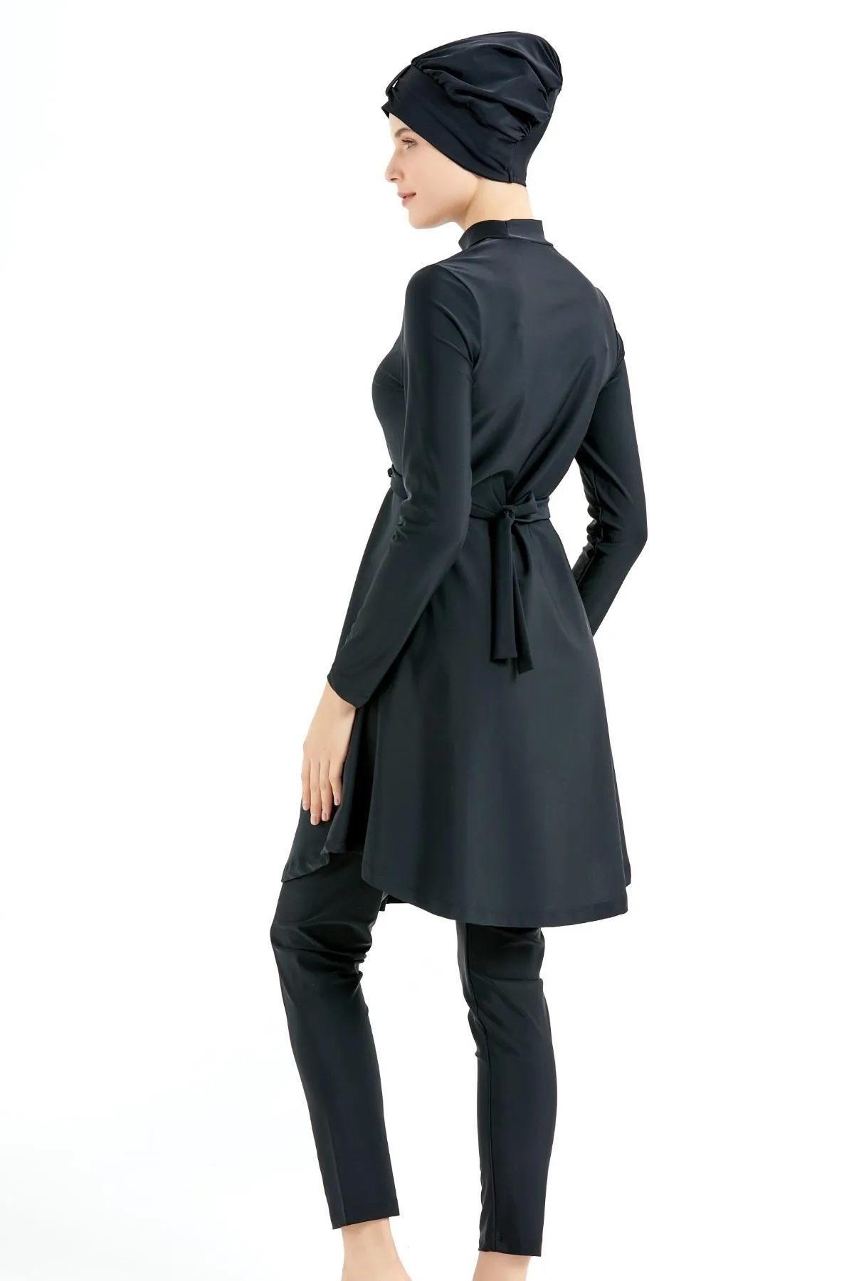 C&City  Vollständig bedeckter 4-teiliger Hijab-Badeanzug 4050 Schwarz