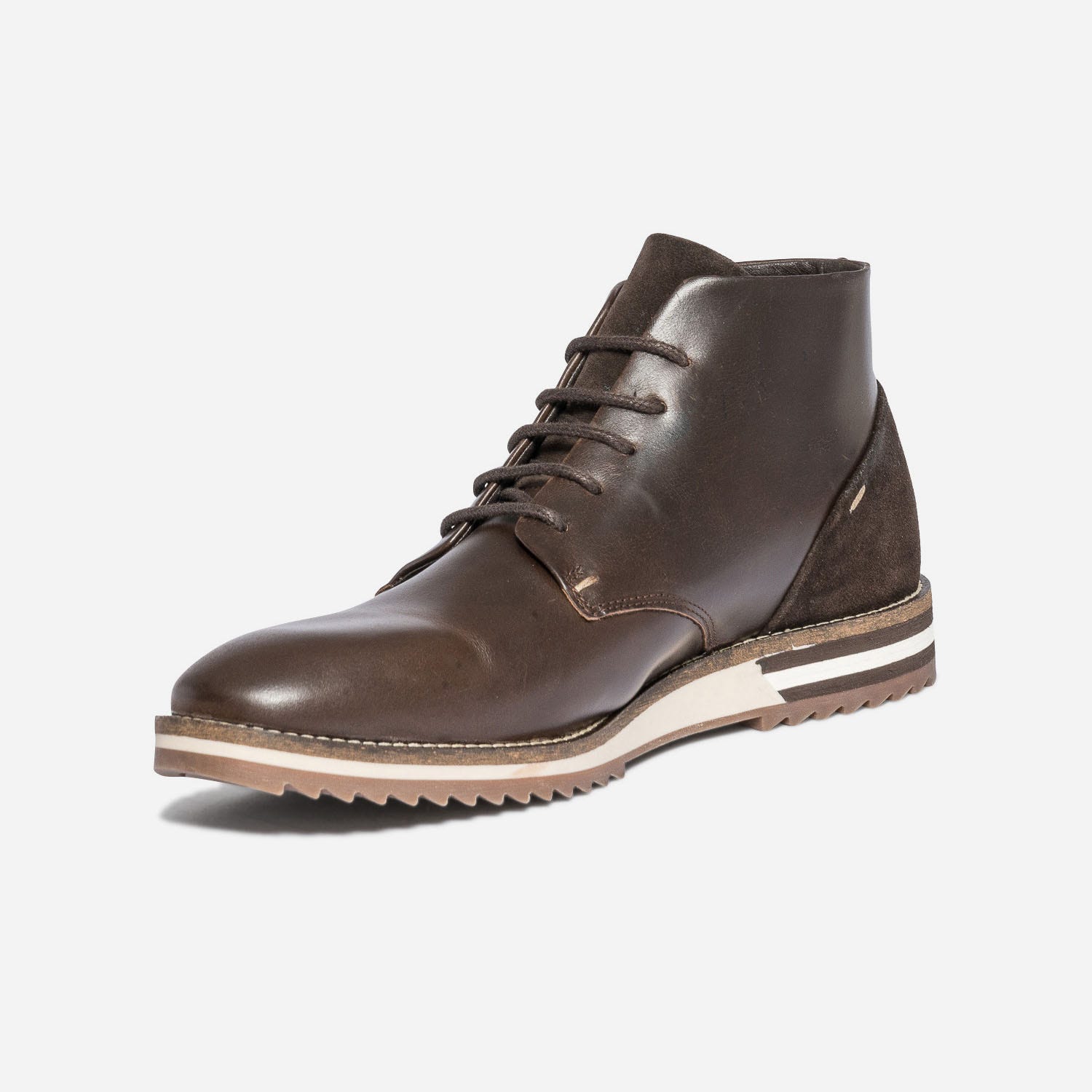 Boots à lacet confort marron en cuir