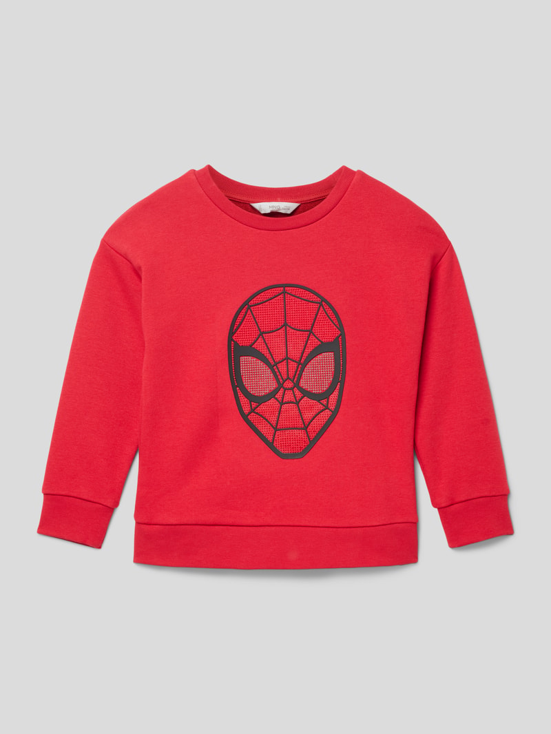 Sweatshirt mit Motiv-Print in rot