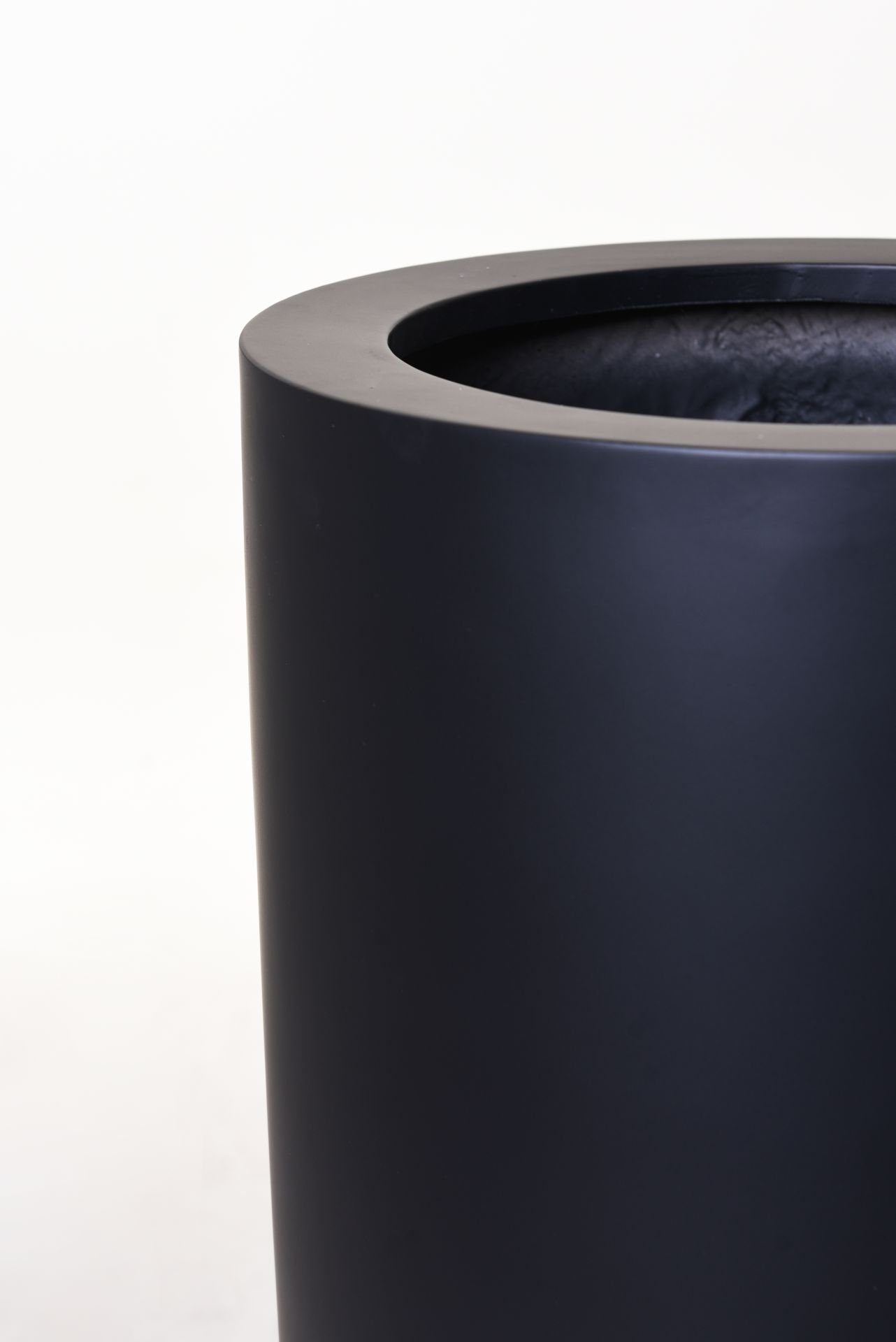 VIVANNO Pflanzkübel Pflanzkübel Pflanzgefäß Fiberglas PILA Schwarz - 37x100 cm