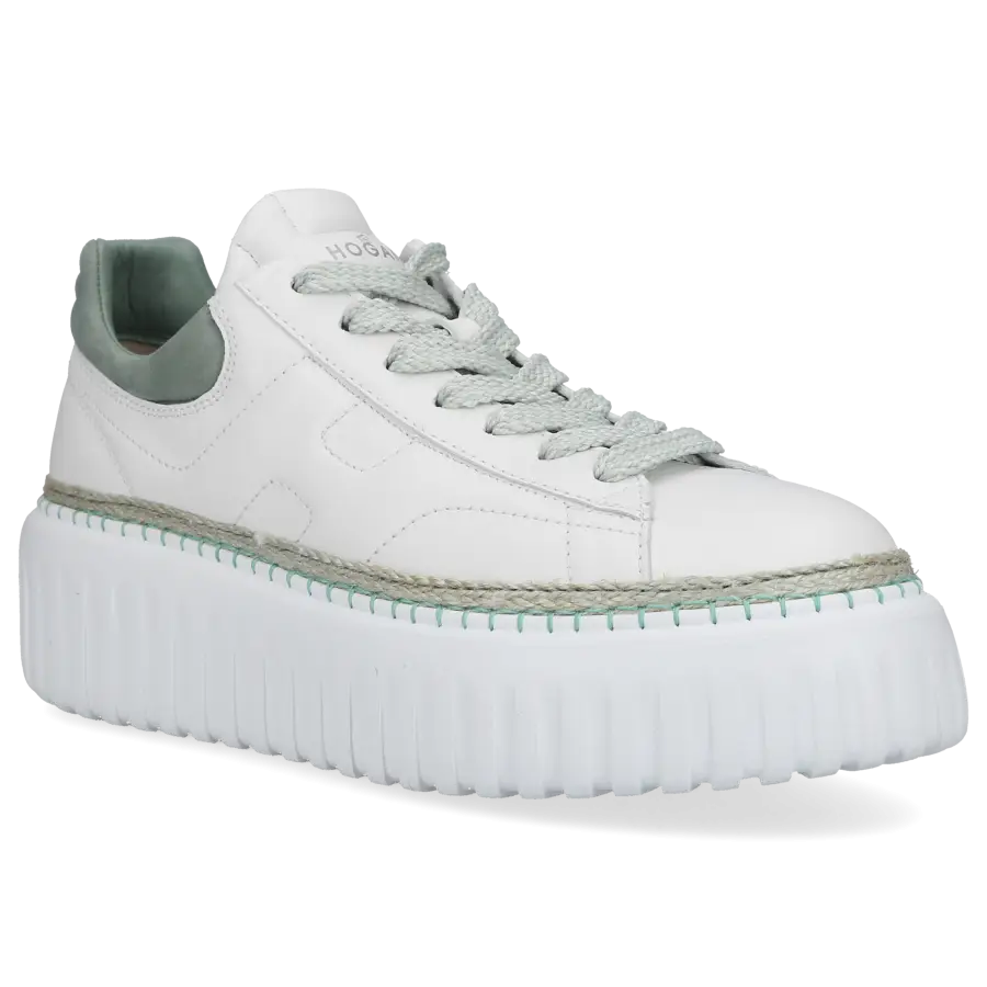 Hogan - Sneaker low Plateau H-STRIPES Kalbsleder - weiß