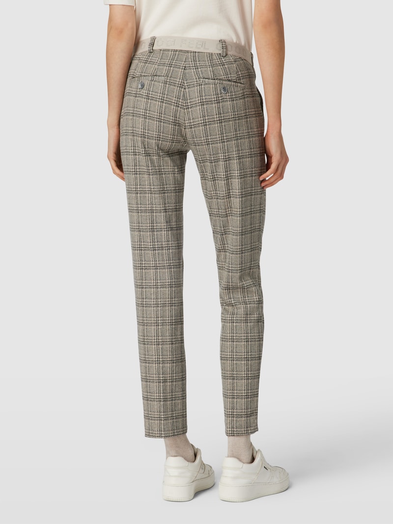 Stoffhose mit Tartan-Karo in verkürzter Passform in dunkelgrau