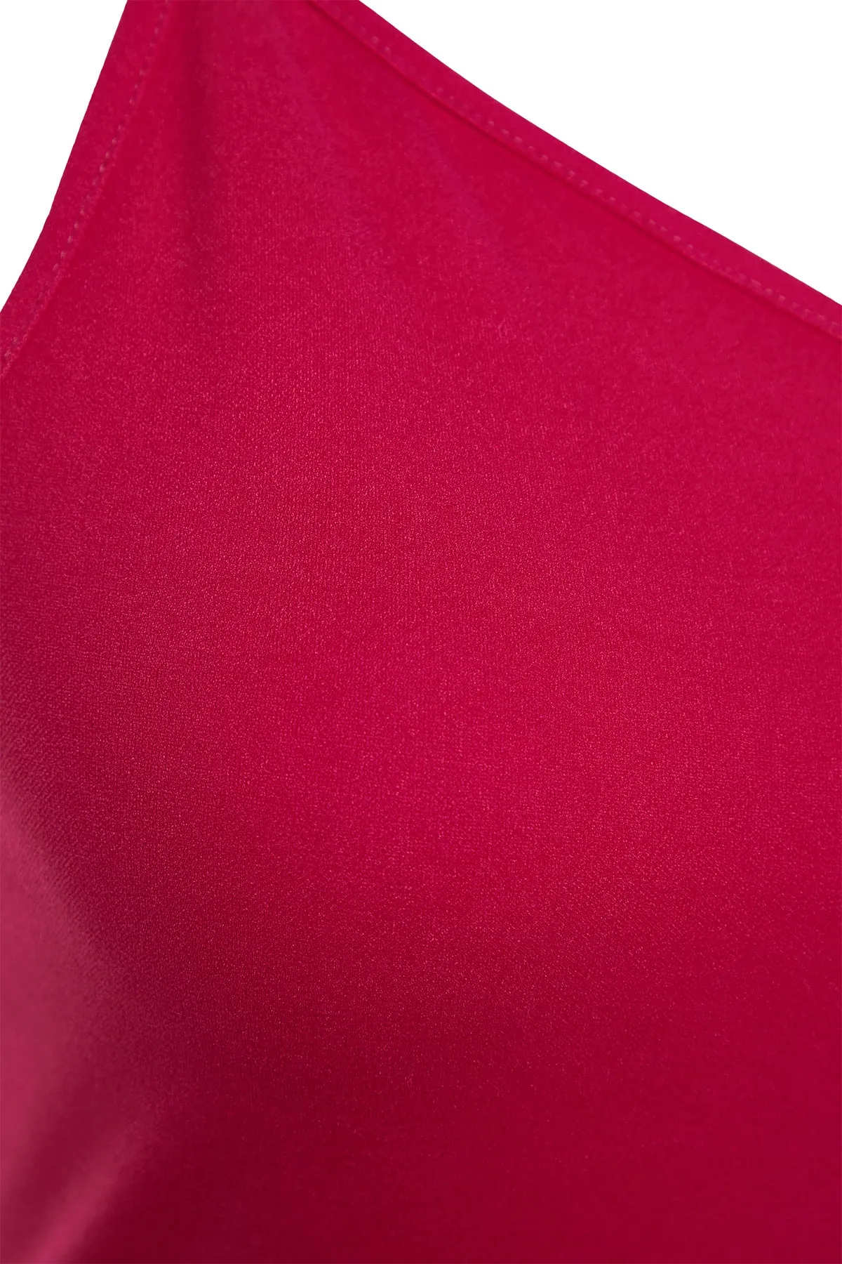 Trendyol Collection  Fuchsia One-Shoulder-A-Linie Midi-Strickkleid mit Kreppträgern TWOSS23EL02303