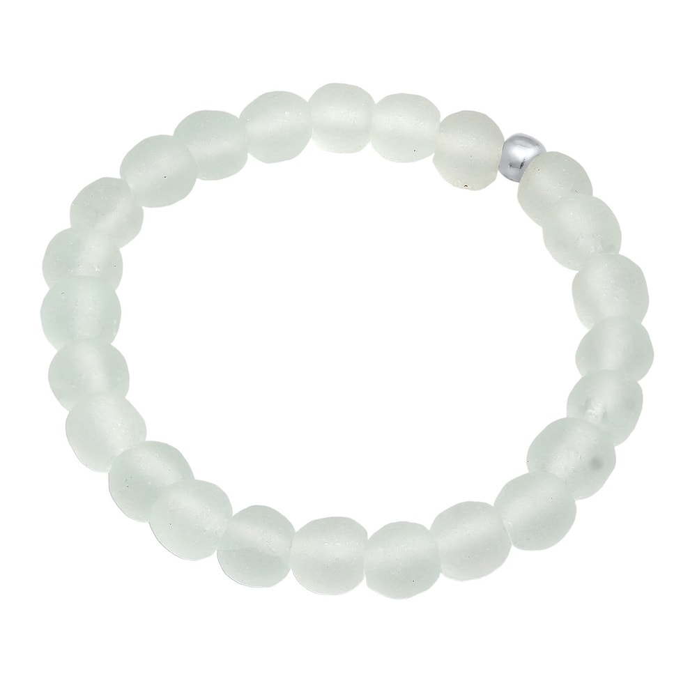 Elli Elli Bracelet Femmes tendance basique avec perles de verre blanc en argent sterli Bracelet