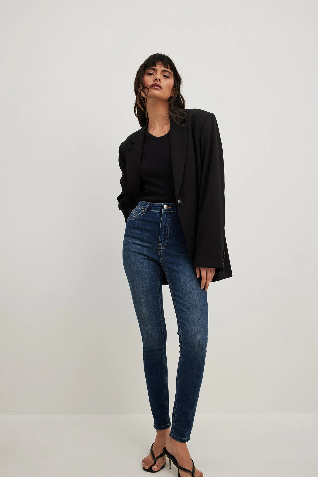 Skinny-Jeans mit Stretchanteil und hoher Taille