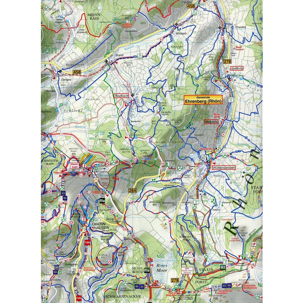 Wander-, Ski- und Radwanderkarte Hohe Rhön mit Wasserkuppe, Milseburg und Kreuzberg 1 : 35 000 - Wanderkarte