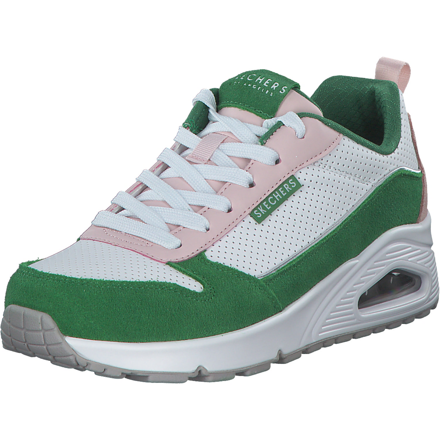Skechers 177105, Schnürschuhe, Damen, Print Weiß Grün