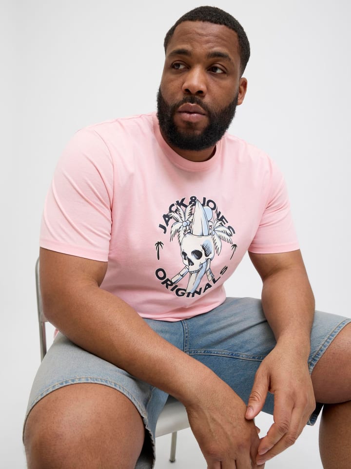 JACK & JONES PLUS T-shirt in Tickled Pink günstig kaufen