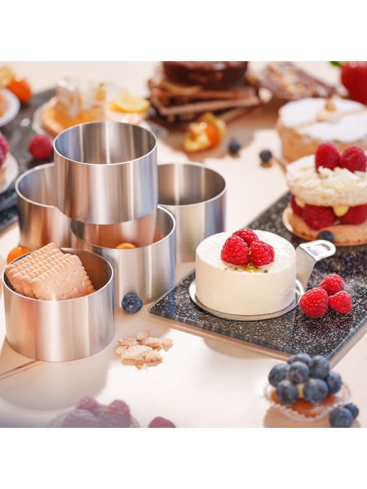 Stoneline Dessertringe & Speiseringe Set, 8-tlg., Edelstahl, rund in Edelstahl günstig kaufen onesize