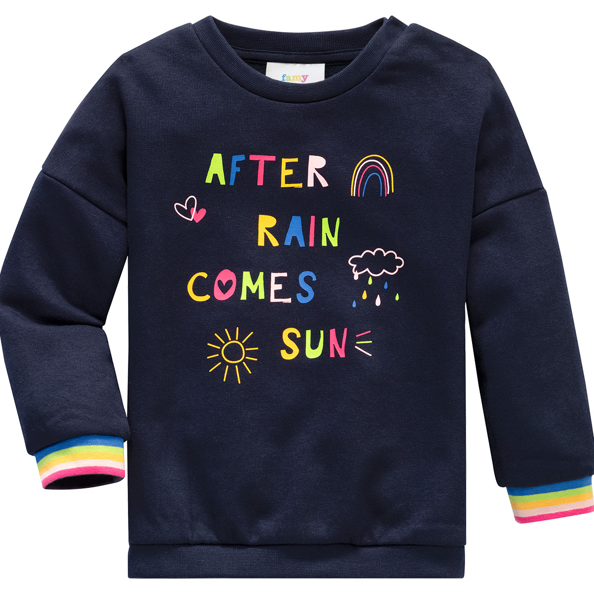 Mädchen Sweatshirt mit buntem Schriftzug
