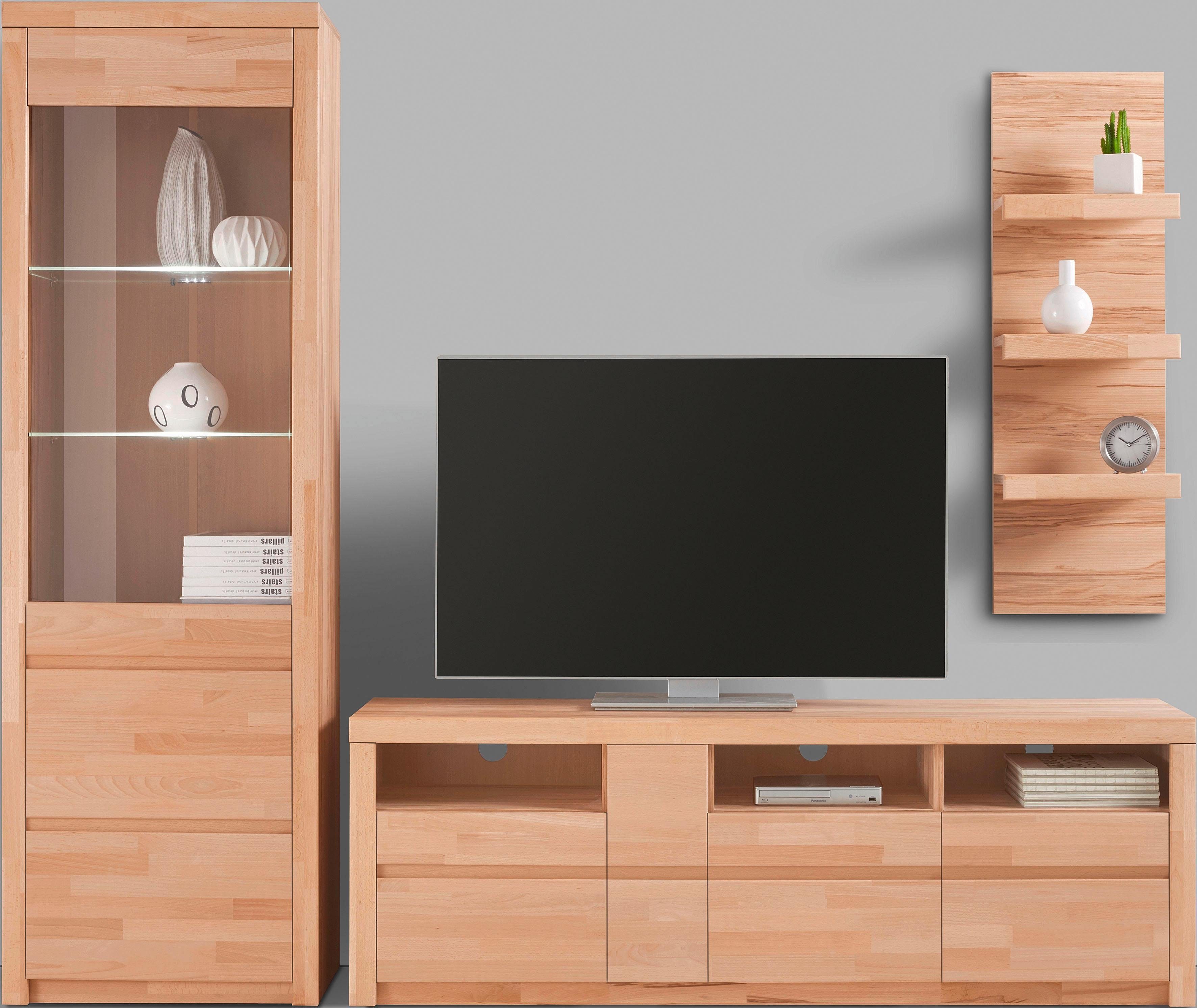 Woltra Wohnwand Silkeborg, (Set, 3-St), teilmassives Holz