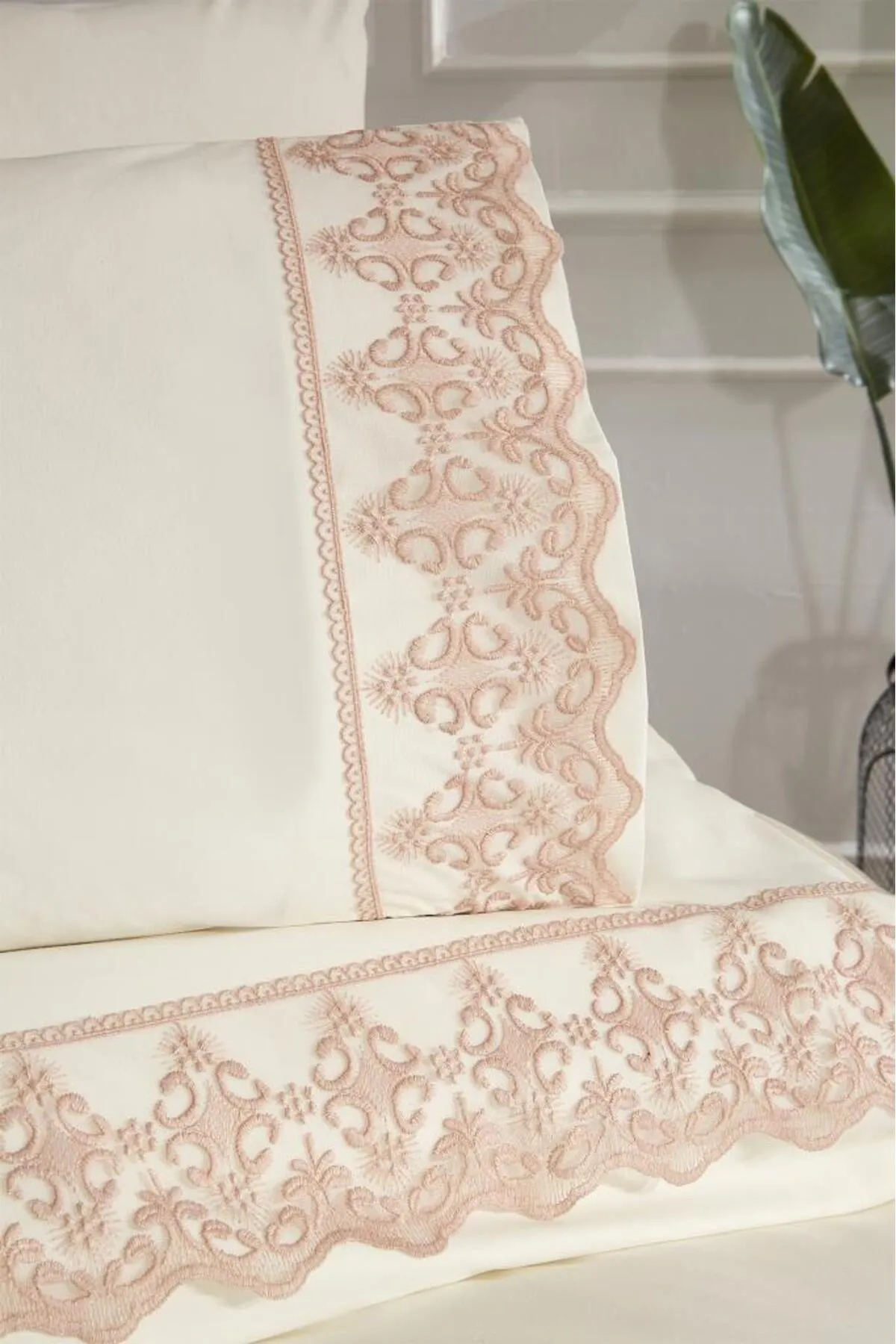 Çeyiz Diyarı  Bettwäsche Doppelbett - Beige - Gestreift
