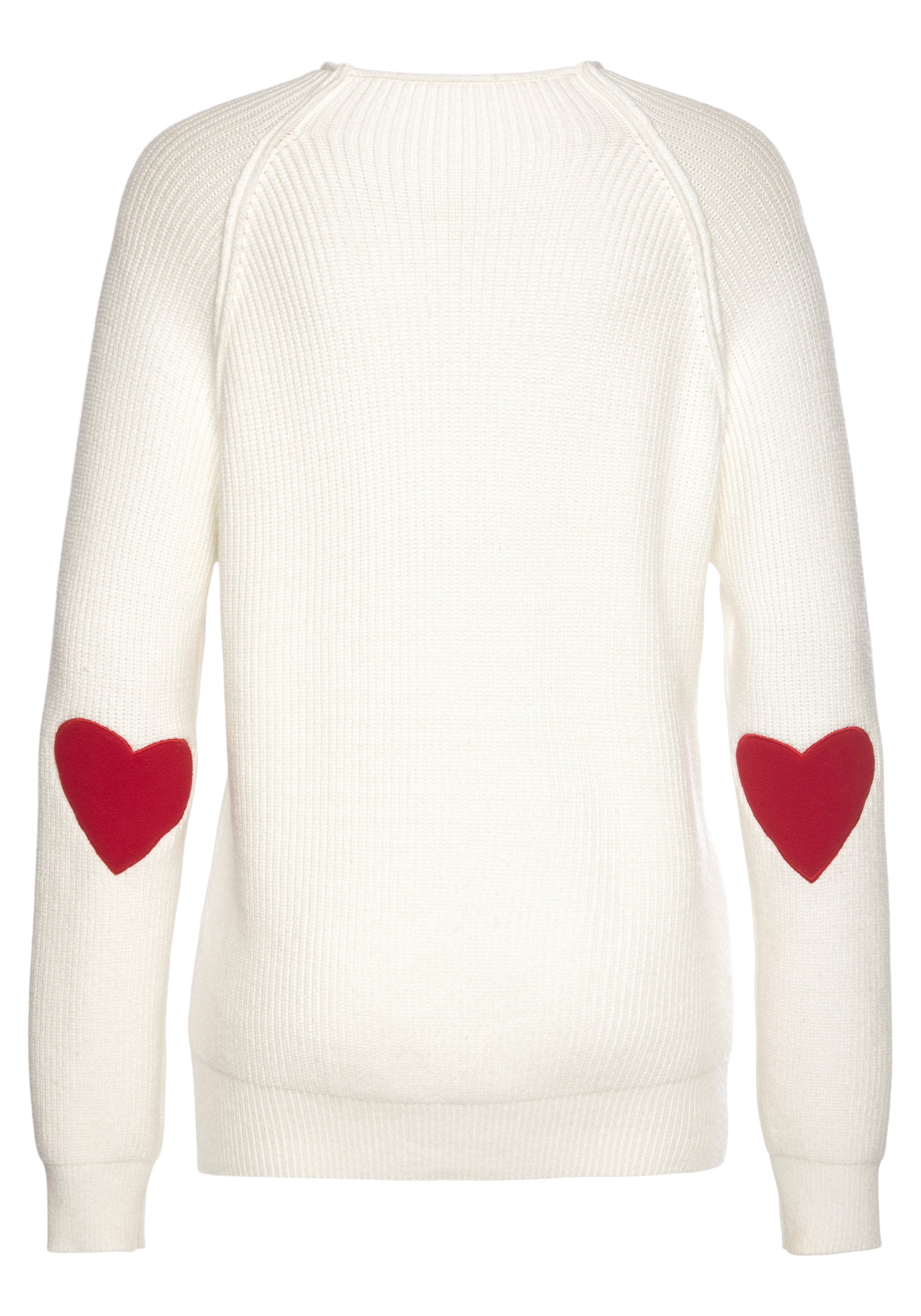 LASCANA Stehkragenpullover mit Herzchendetails