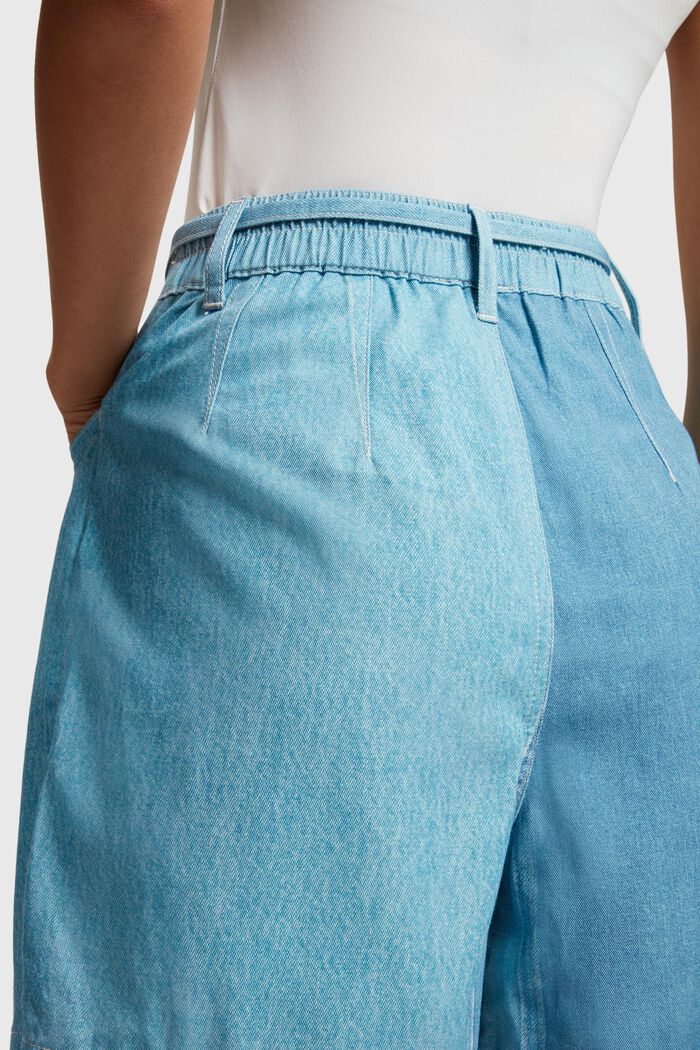 Shorts mit Allover Denim-Print