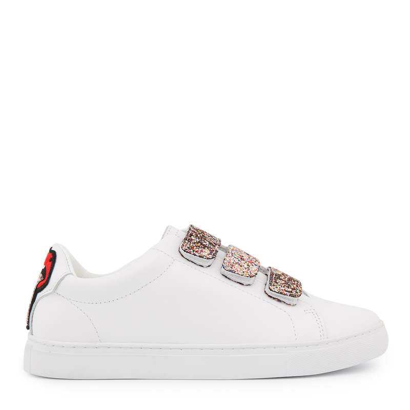 Baskets en cuir Edith glitter tongue