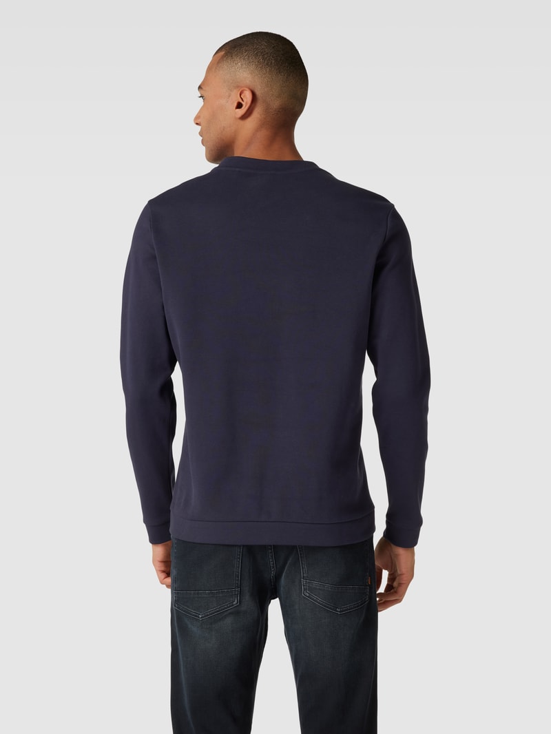 Sweatshirt mit Strukturmuster Modell 'Salbo' in dunkelblau