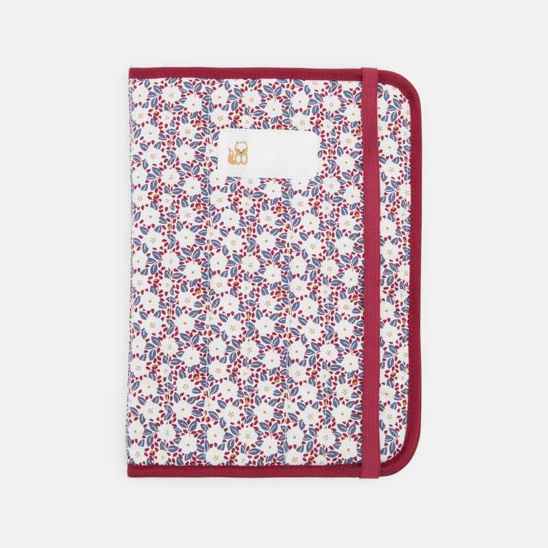 Protège carnet de santé fleuri rose naissance