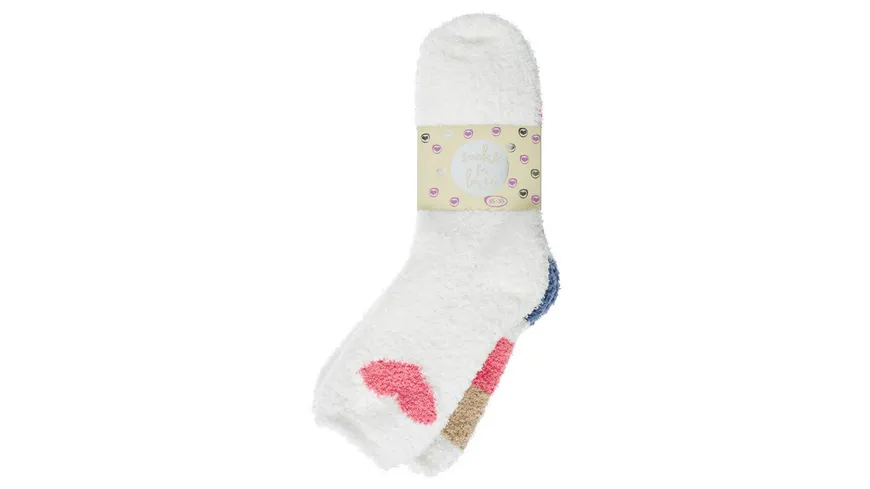 Damen Kuschelsocken 2er Pack ecru