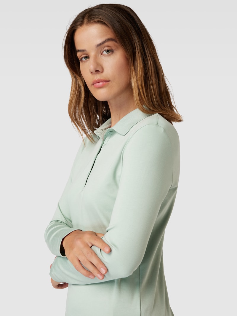 Longsleeve mit Polokragen in schilf