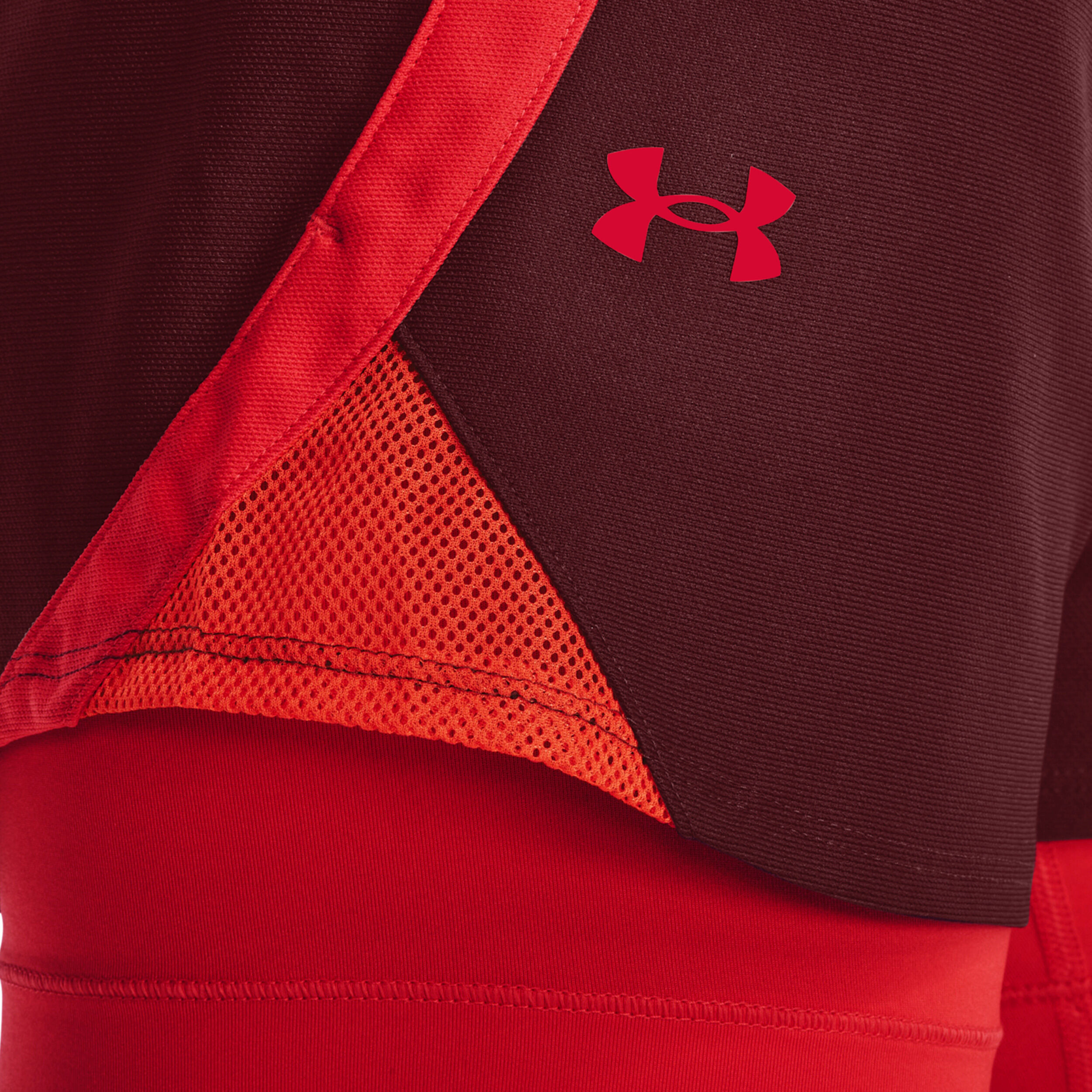 Play Up 2in1 Shorts Damen - Dunkelrot