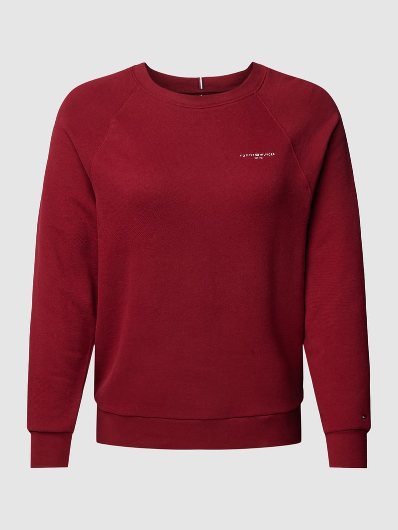 PLUS SIZE Sweatshirt mit Label-Print in dunkelrot