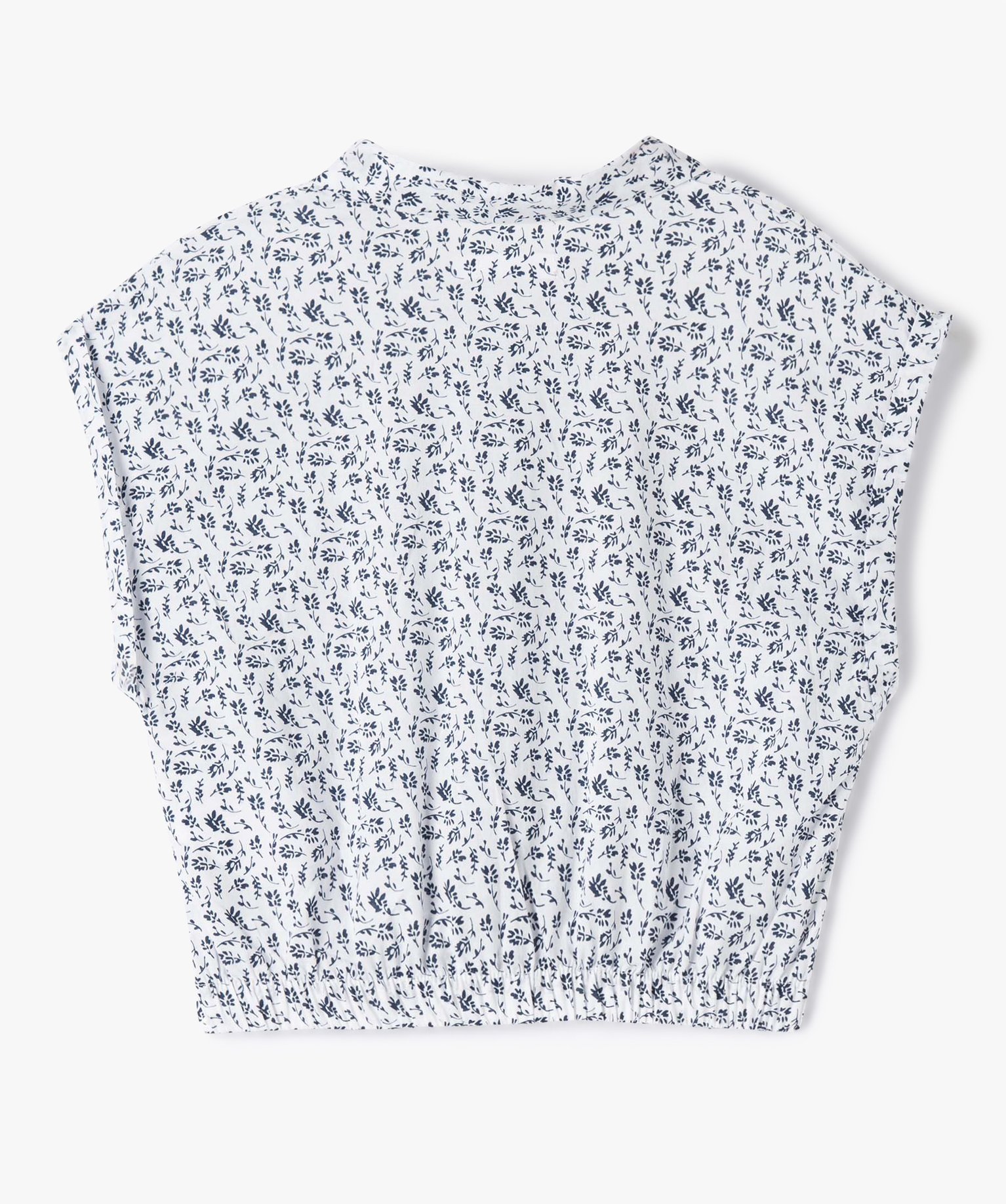 Chemise fille à manches courtes nouée dans le bas blanc | GEMO