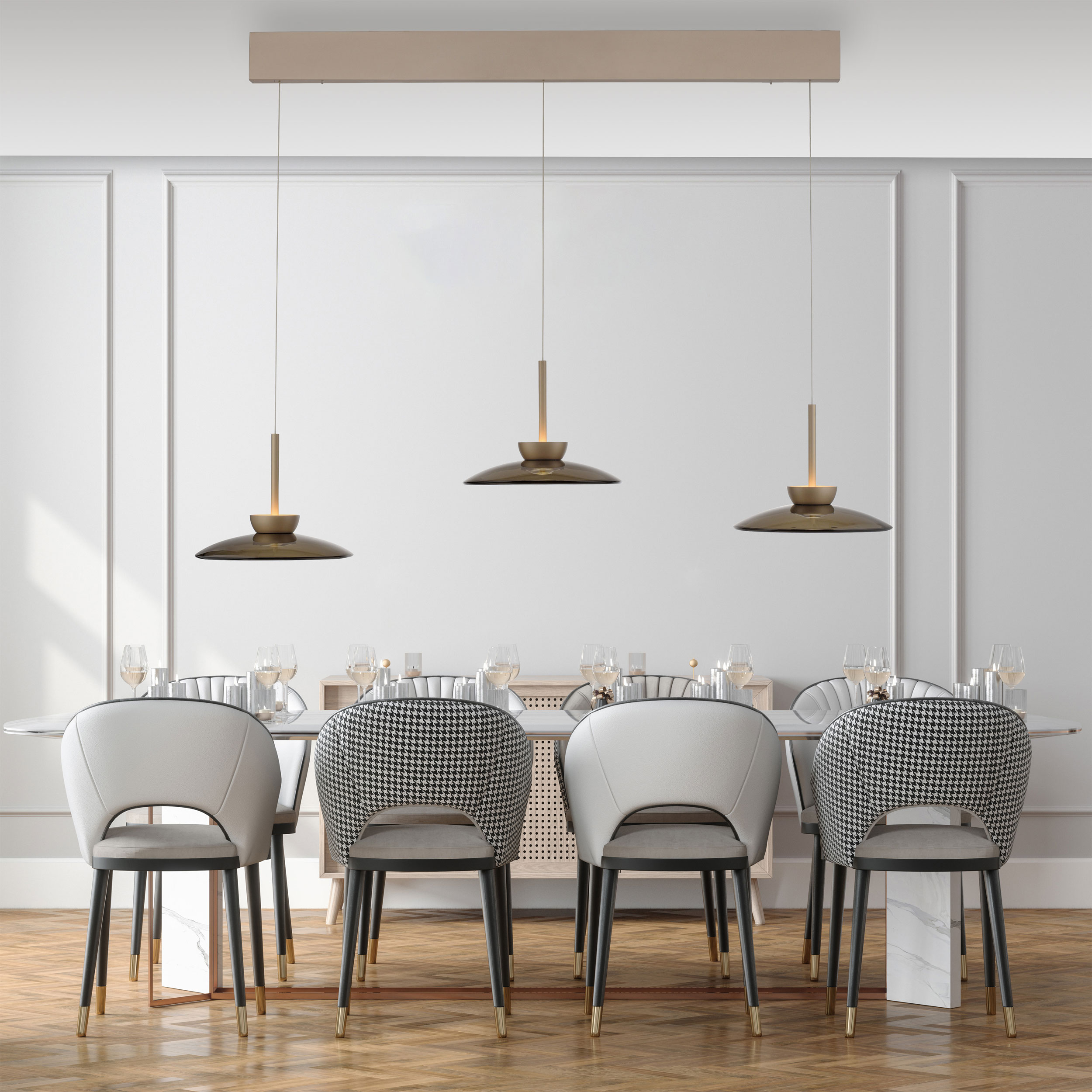 PURELED-Pendelleuchte 6flg