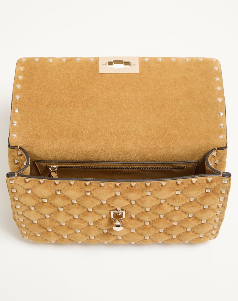 Valentino Garavani Bolsa Rockstud Spike Média Camurça