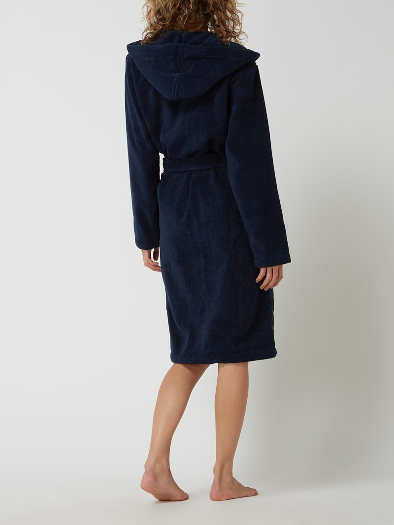 Bademantel aus Frottee in marineblau