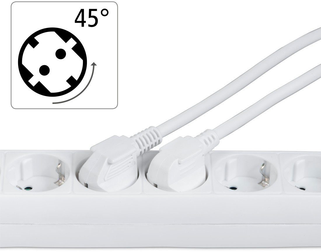 Hama Mehrfachsteckdose, 6-fach, Steckerleiste mit Schalter, 3 m Kabel Steckdosenleiste 6-fach (Kabellänge 3 m)