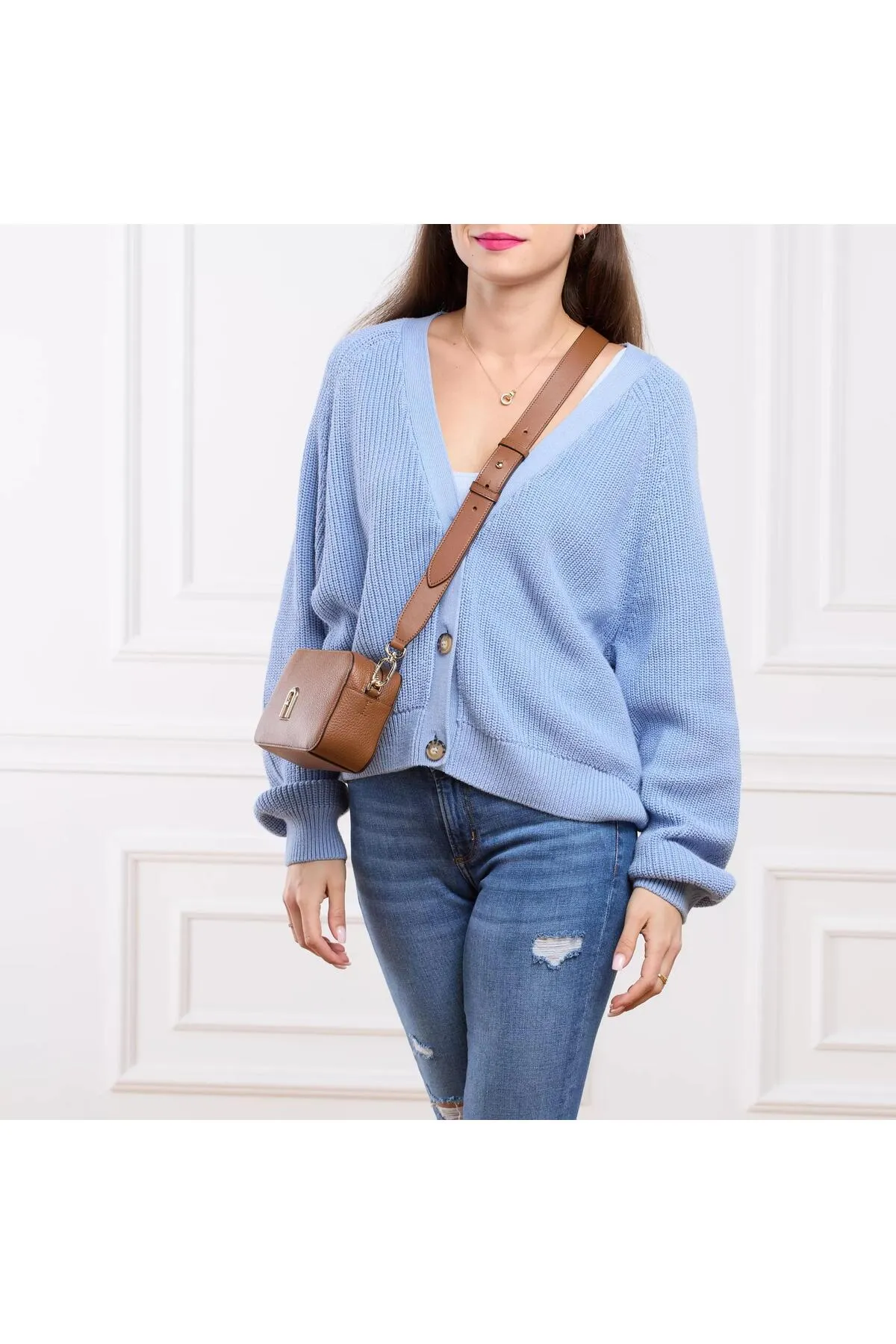 FURLA  Primula Mini Crossbody Cognac H