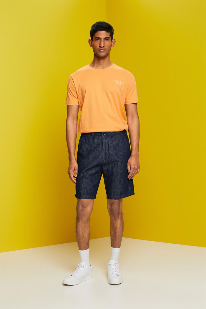 Chino-Shorts aus Baumwolle und Leinen