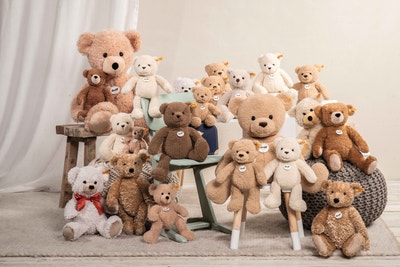 Charly Schlenker-Teddybär im Koffer, 30 cm, beige
