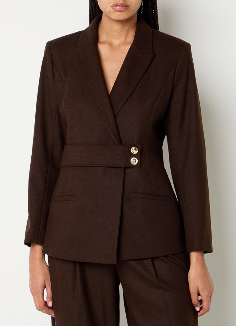 ba&sh Bule blazer with shoulder pads and welt pockets