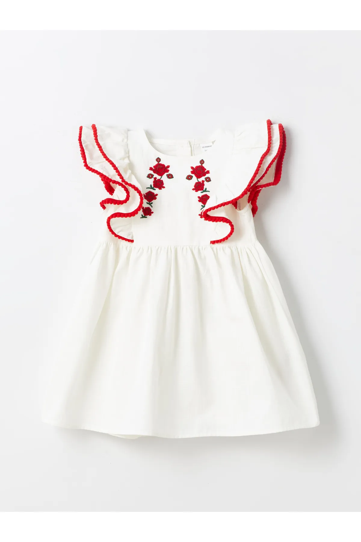 LC Waikiki  Besticktes Baby-Mädchenkleid mit Rundhalsausschnitt