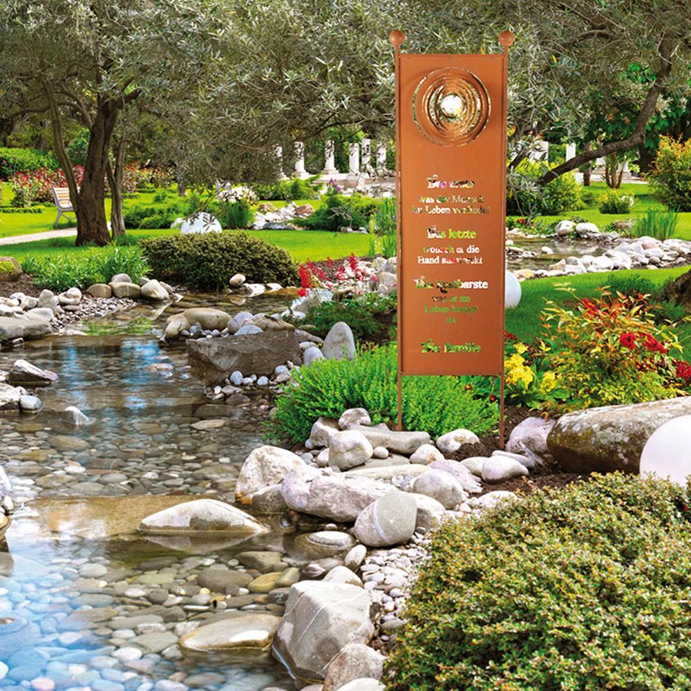 Home Deluxe Rost Gartenstecker Gartenschild Family