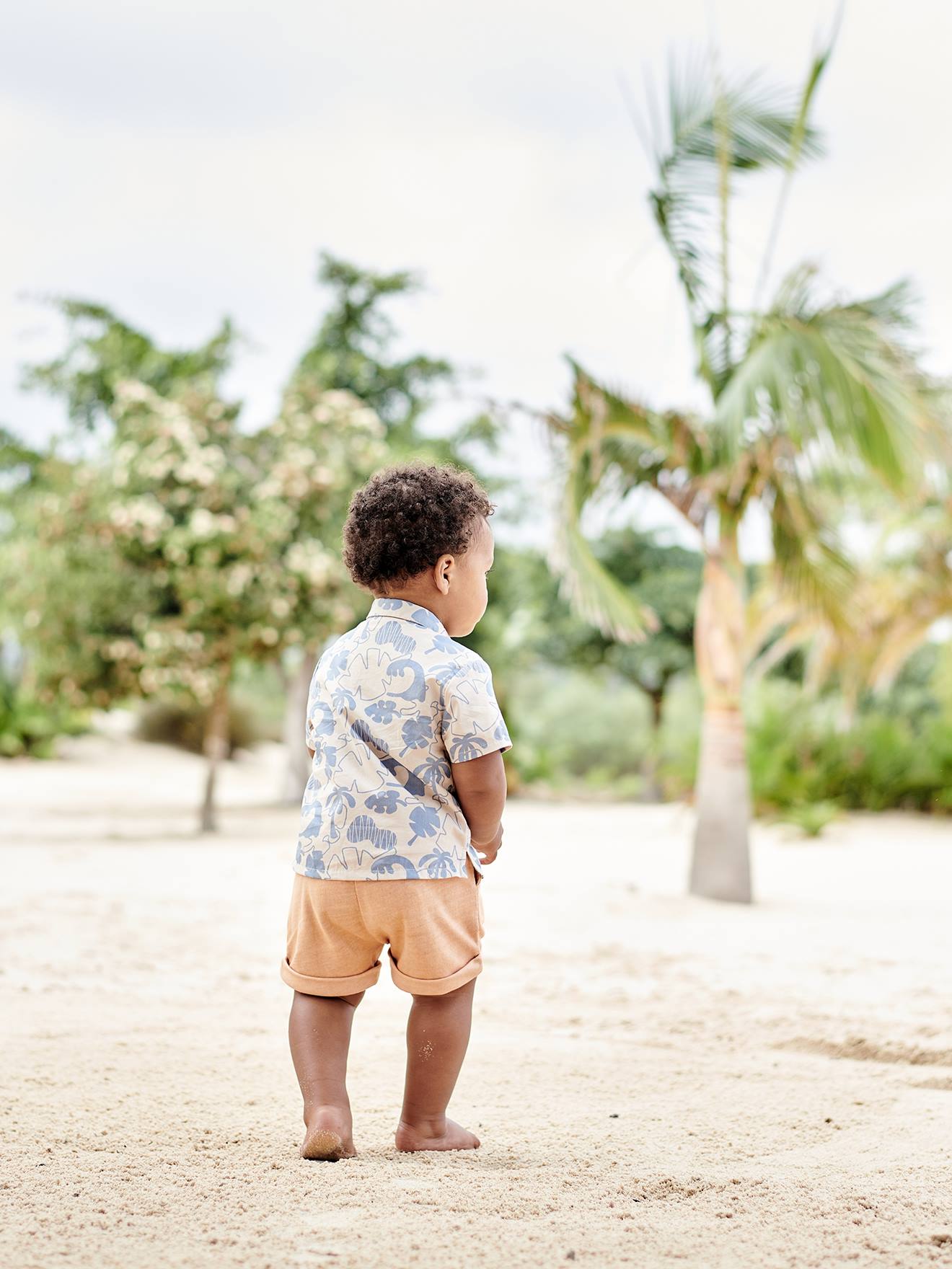 Vertbaudet Baby Shorts mit Dehnbund - orange
