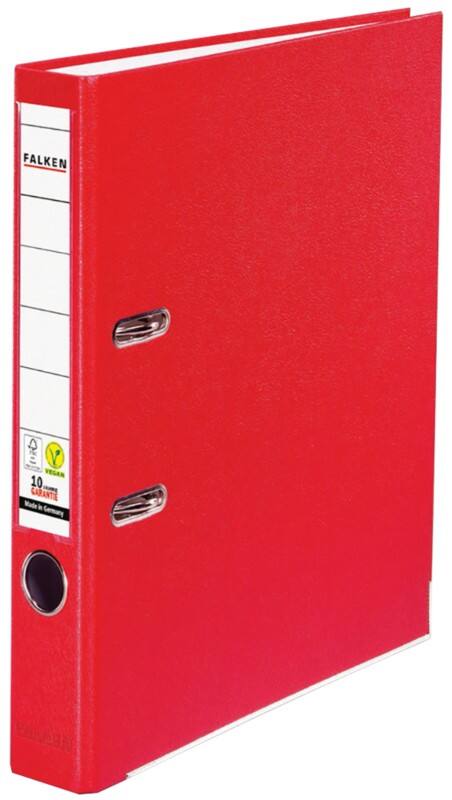 Falken PP-Color Ordner DIN A4 50 mm Rot 2 Ringe Pappkarton, PP (Polypropylen)