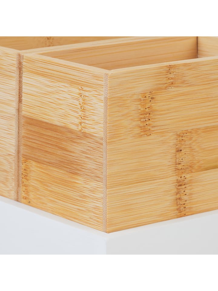 relaxdays 4-tlg. Bambus Organizer Set in Natur/ Weiß günstig kaufen onesize