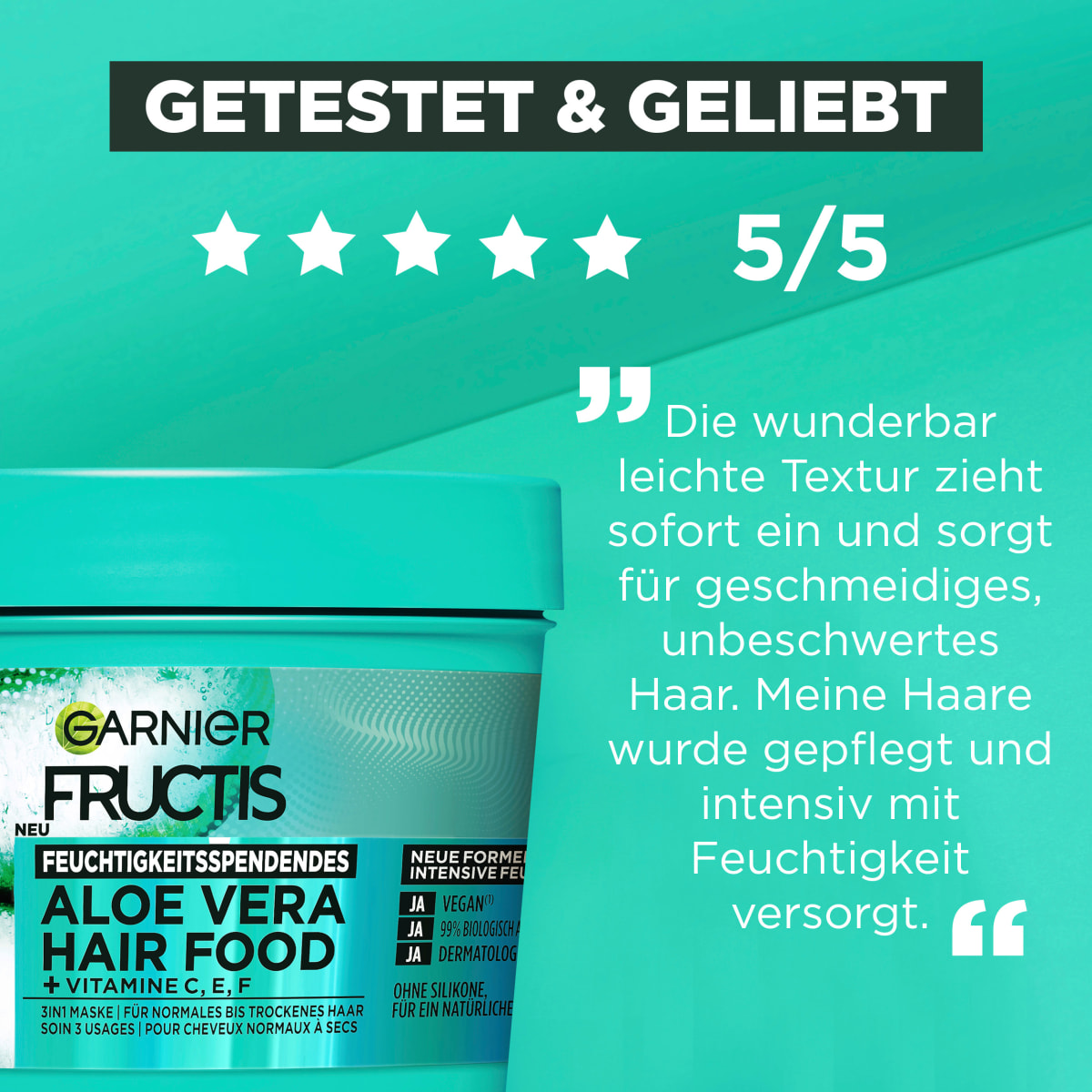 Haarkur Aloe Vera Hair Food 3in1 Maske, 400 ml