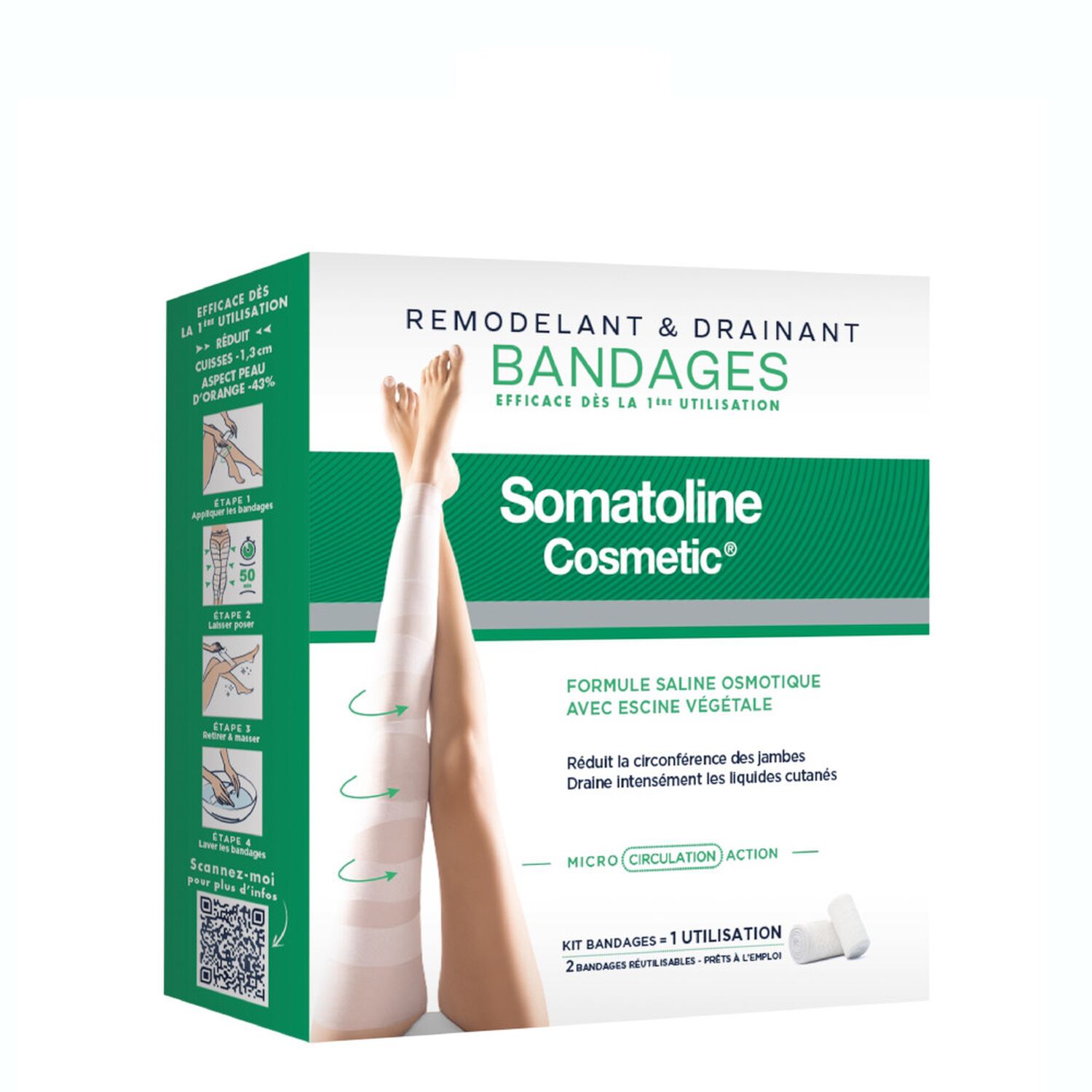 Somatoline Cosmetic Bandages Remodelants et Drainants 2 Bandages
